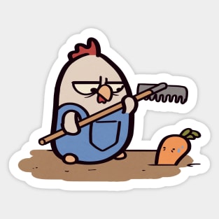 Angry Chicken Farmer Sticker